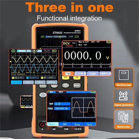 2CH يده ملتقط الذبذبات الرقمي المتعدد إشارة مولد 3in1 السيارات راسم الذبذبات 50MHz عرض النطاق الترددي 25000 التهم in Kuwait