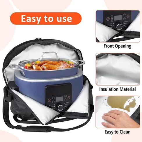 Carry Bag for Ninja Crock Pot Slow Cooker, Portable Travel Carrier Case for Foodi Possiblecooker Pro 8.5 Qt Multi-Cooker MC1000, MC1001, Slow Cooker Bag, for Ninja 8.5 to 10 Quart Crock Pot in Kuwait