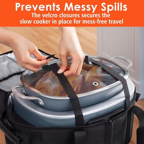 Carry Bag for Ninja Crock Pot Slow Cooker, Portable Travel Carrier Case for Foodi Possiblecooker Pro 8.5 Qt Multi-Cooker MC1000, MC1001, Slow Cooker Bag, for Ninja 8.5 to 10 Quart Crock Pot in Kuwait