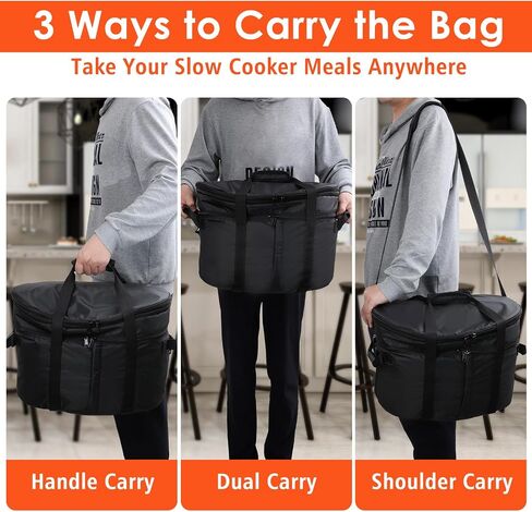 Carry Bag for Ninja Crock Pot Slow Cooker, Portable Travel Carrier Case for Foodi Possiblecooker Pro 8.5 Qt Multi-Cooker MC1000, MC1001, Slow Cooker Bag, for Ninja 8.5 to 10 Quart Crock Pot in Kuwait
