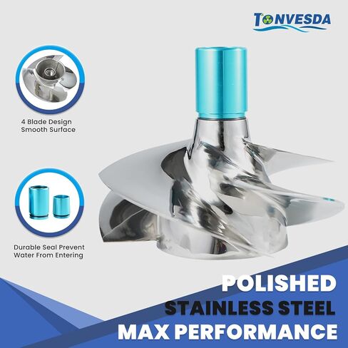 Jet Ski Impeller Fit Seadoo SR-CD-12/20 GTX 4-tech Limited Supercharge 185HP GTX 4-tech Supercharge 185HP 4-Blade Polished 155.5MM Diameter in Kuwait