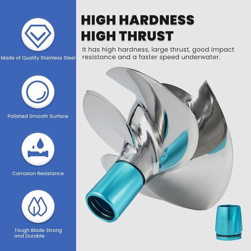 Jet Ski Impeller Fit Seadoo SR-CD-12/20 GTX 4-tech Limited Supercharge 185HP GTX 4-tech Supercharge 185HP 4-Blade Polished 155.5MM Diameter in Kuwait
