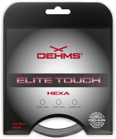 OEHMS Elite Touch Hexa | سلسلة تنس سداسية من البوليستر المشترك ذات حواف حادة | الراحة والدوران in Kuwait