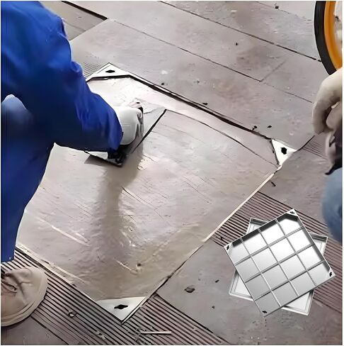 غطاء صرف غير مرئي، غطاء فتحة تصريف مجلفن، غطاء فتحة صرف مجلفن بإطار من الفولاذ المقاوم للصدأ، عمق 8 سم، 30 × 30 سم (11.8 × 11.8 بوصة) - حل صرف جمالي وعملي in Kuwait