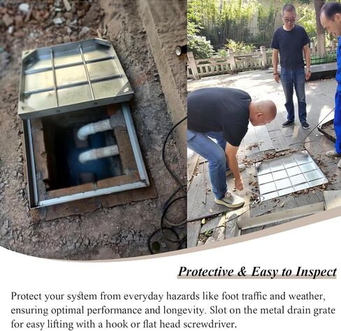 Professional Drainage Grate Invisible Square Inspection Cover for Courtyards/Garden Landscape Metal Access Hatchand Wear-Resistant (60x60x5cm) in Kuwait