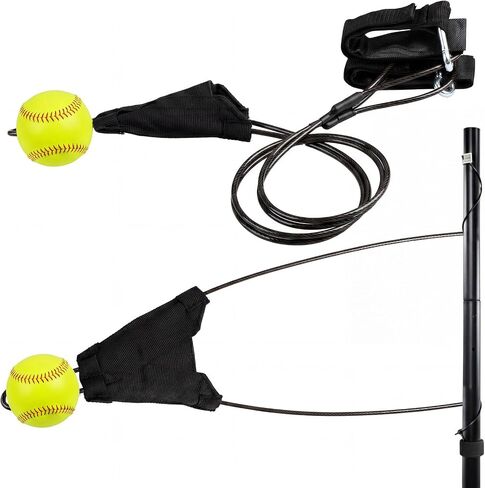 Jenaai Softball Batting Swing Trainer Ball Hitting Trainer Batting Practice Equipment Adjustable Height Ball Hitting Accessories for Home Outdoor Training, Improve Swing Skills in Kuwait