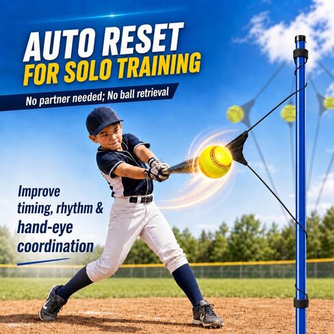 Jenaai Softball Batting Swing Trainer Ball Hitting Trainer Batting Practice Equipment Adjustable Height Ball Hitting Accessories for Home Outdoor Training, Improve Swing Skills in Kuwait