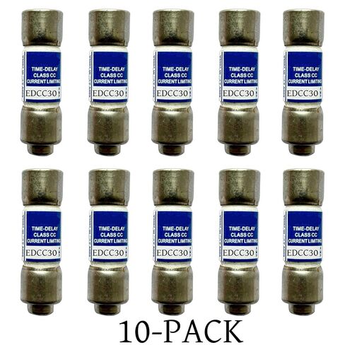 10-Pack New EDCC-30 EDCC30 EDCC-30A 600Vac Time Delay Fus，EDCC-30A Current Limiting Class CC Rejection Cartridge Fuses in Kuwait