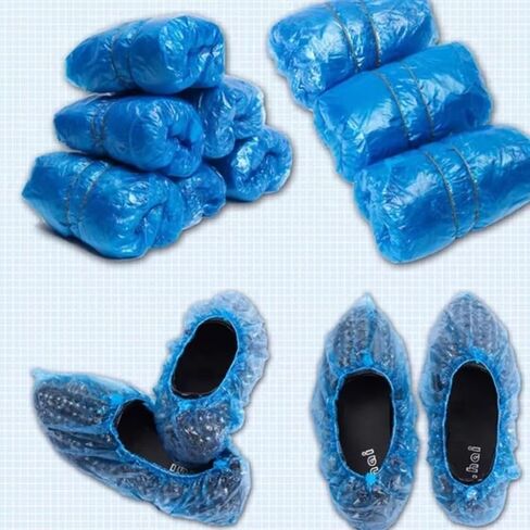100PCS Medical Waterproof Boot Covers Plastic Disposable Shoe Covers Protector Shoe Cover Water Proof Shoes in Kuwait