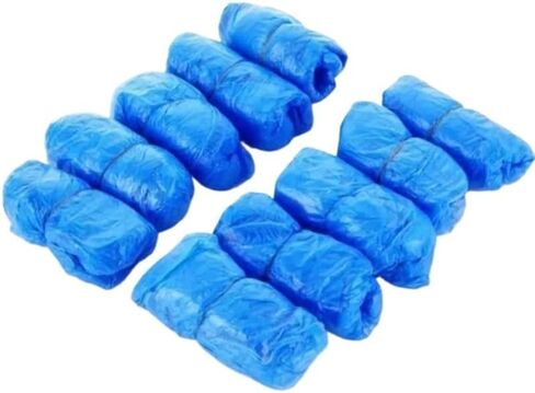100PCS Medical Waterproof Boot Covers Plastic Disposable Shoe Dust Covers Overshoes Home Cleaning Cover Shoes Supplies in Kuwait