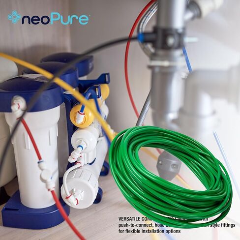 Neo-Pure - أنابيب بولي إيثيلين 1/4 بوصة OD LLDPE (معرف 0.17 بوصة) | خرطوم الهواء خرطوم الهواء لتطبيقات خط الهواء أو نقل السوائل | مرن ومتين (أخضر، 10 أقدام (1/4 بوصة OD)) in Kuwait