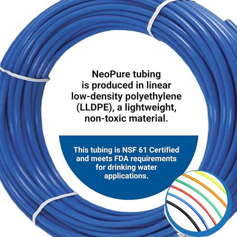 Neo-Pure - أنابيب بولي إيثيلين 1/4 بوصة OD LLDPE (معرف 0.17 بوصة) | خرطوم الهواء خرطوم الهواء لتطبيقات خط الهواء أو نقل السوائل | مرن ومتين (أخضر، 10 أقدام (1/4 بوصة OD)) in Kuwait