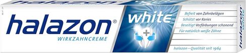 Halazon White Toothpaste 75 ml (2.53 fl oz) – Whitening Toothpaste for Stain Removal – Helps Remove Coffee, Tea & Nicotine Stains – Enamel Protection – German Oral Care Brand in Saudi Arabia