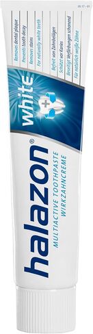 Halazon White Toothpaste 75 ml (2.53 fl oz) – Whitening Toothpaste for Stain Removal – Helps Remove Coffee, Tea & Nicotine Stains – Enamel Protection – German Oral Care Brand in Saudi Arabia