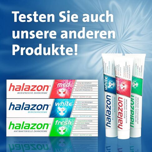 Halazon White Toothpaste 75 ml (2.53 fl oz) – Whitening Toothpaste for Stain Removal – Helps Remove Coffee, Tea & Nicotine Stains – Enamel Protection – German Oral Care Brand in Saudi Arabia