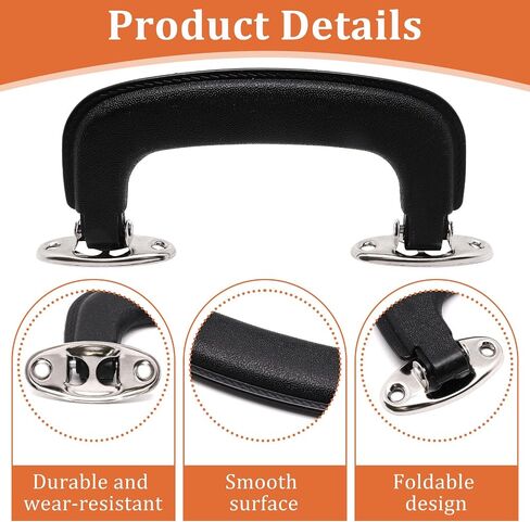2PCS Luggage Handle Replacement Guitar Case Handle, Plastic Pull Handles Suitcase Handles Replacement for Guitar Case Musical Box Toolbox Trunk, with Mounting Screws (Black) in Kuwait