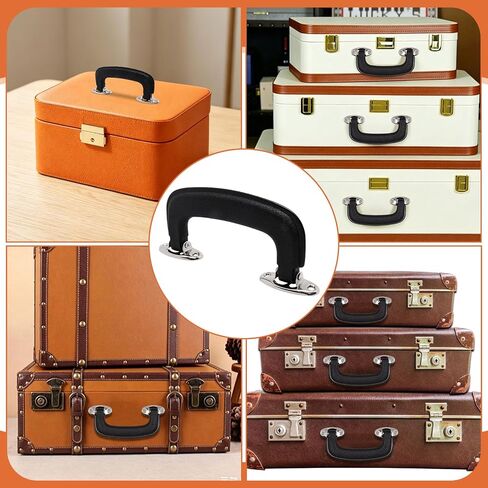 2PCS Luggage Handle Replacement Guitar Case Handle, Plastic Pull Handles Suitcase Handles Replacement for Guitar Case Musical Box Toolbox Trunk, with Mounting Screws (Black) in Kuwait