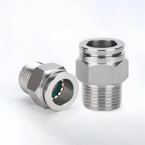 Pneumatic Hose Fitting 304 Stainless Steel PD Tube Connector 1/8 1/4 1/2 Quick Release Pipe Fittings 1Pcs(8-04 (8mm-1l2)) in Kuwait