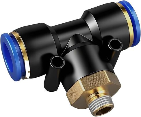 PB Pneumatic Connector Fitting 10/12/14/16mm Thread M5 3/4" 1 2 Way Hose Fittings Pipe Quick Connectors 1Pcs(14mm,1/4") in Kuwait