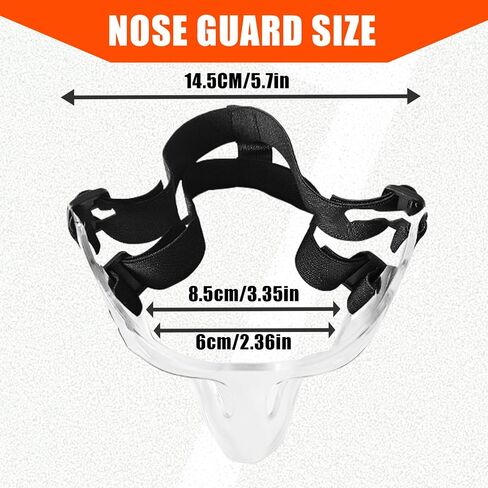 Nose Guard for Broken Nose, Adults & Teens | Adjustable Transparent Sports Face Shield Mask with Foam Padding, Ideal for Soccer, Basketball & Wrestling in Kuwait