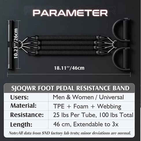 Multifunctional Foot Pedal Resistance Band with Handle,Unisex 4-Tube & 25-100 lbs Adjustable Elastic Sit up Pull Rope for Waist in Kuwait