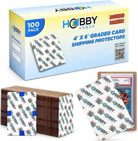 100 حزمة متدرج بطاقة تداول شحن واقي من Hobby Armor ، 4 "× 6" مع زوايا مستديرة ، واقي بطاقات متعدد الألوان نابضة بالحياة لحراسة بطاقات من الضربات ، ولوازم شحن لوح الورق المقوى المتميز in Kuwait