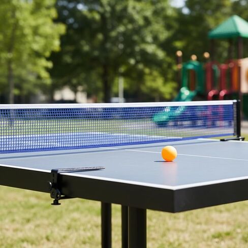 Table Tennis Net and Post Clamp Stand Set for Ping Pong Tables, Alloy Frame with Adjustable Clamp for Indoor or Outdoor Game Play Replacement Mesh in Kuwait