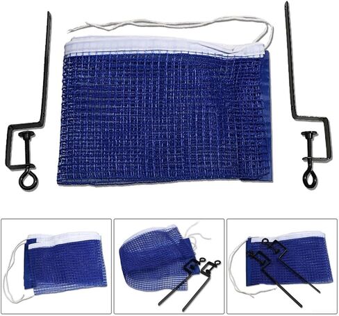 Table Tennis Net and Post Clamp Stand Set for Ping Pong Tables, Alloy Frame with Adjustable Clamp for Indoor or Outdoor Game Play Replacement Mesh in Kuwait