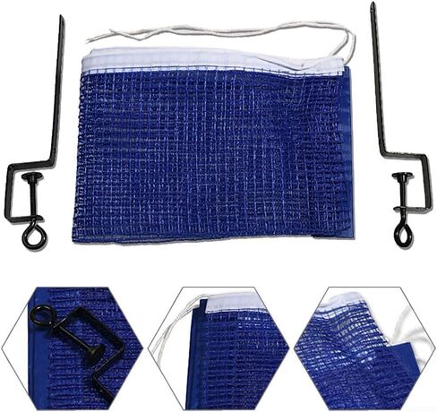 Table Tennis Net and Post Clamp Stand Set for Ping Pong Tables, Alloy Frame with Adjustable Clamp for Indoor or Outdoor Game Play Replacement Mesh in Kuwait