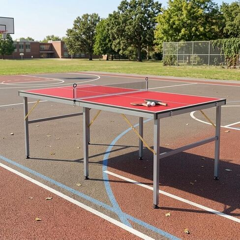 Garvee Foldable Portable Ping Pong Table 6x3 ft, Professional Indoor/Outdoor Table Tennis Game Set with Net, 2 Paddles & 3 Balls for Backyard, Garage, Party, Family Games, No Assembly Required in Kuwait