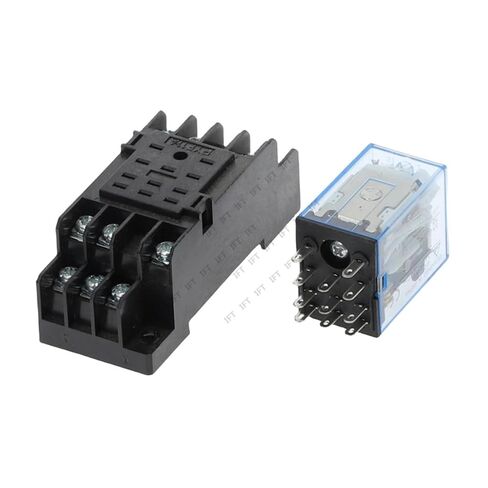5Sets Electromagnetic Coil General DPDT Power Relay MY3NJ 11Pins HH53P DC12V 24V AC 110V 220V Miniature with PYF08A Base(AC 220V) in Kuwait