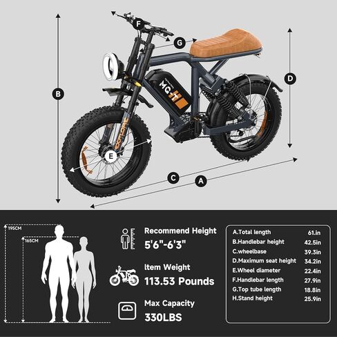 Electric Bike for Adults, 1500W-3000W Peak Fat Tire Ebike, Class 2 Moped Style All-Terrain Electric Bicycle with Advanced Suspension, UL 2849 Certified Removable Battery in Kuwait