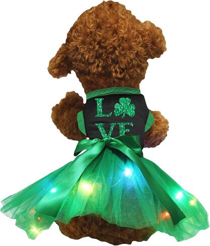 فستان Petitebella Love Clover Puppy Dog (برتقالي/أخضر، مقاس XX-Large) in Kuwait