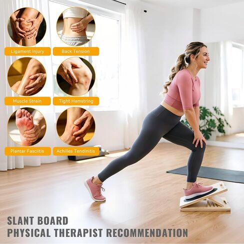 3-in-1 Slant Board for Calf-Stretching, 360° Balance Board - Wooden Incline Wedge Stretcher for Squats, Foot & Ankle Mobility, Portable Fitness Equipment, Balance Block for Heel Stretch in Kuwait