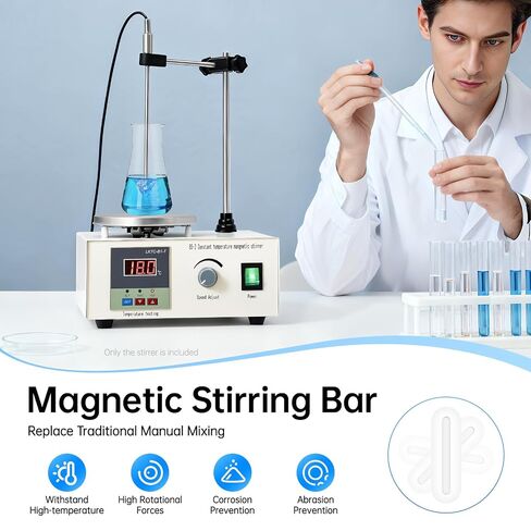 Magnetic Stirrer with Hot Plate, 2200 RPM Lab Stir Plate 0.53Gal Capacity, Precision Temperature Control Lab Mixer with LED Display for Homebrew Yeast Starter and Laboratory Mixing in Kuwait