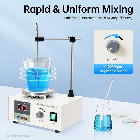 Magnetic Stirrer with Hot Plate, 2200 RPM Lab Stir Plate 0.53Gal Capacity, Precision Temperature Control Lab Mixer with LED Display for Homebrew Yeast Starter and Laboratory Mixing in Kuwait