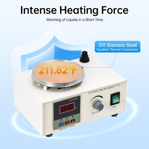Magnetic Stirrer with Hot Plate, 2200 RPM Lab Stir Plate 0.53Gal Capacity, Precision Temperature Control Lab Mixer with LED Display for Homebrew Yeast Starter and Laboratory Mixing in Kuwait