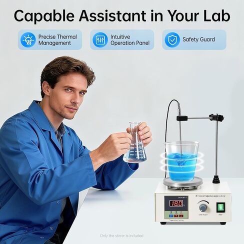 Magnetic Stirrer with Hot Plate, 2200 RPM Lab Stir Plate 0.53Gal Capacity, Precision Temperature Control Lab Mixer with LED Display for Homebrew Yeast Starter and Laboratory Mixing in Kuwait