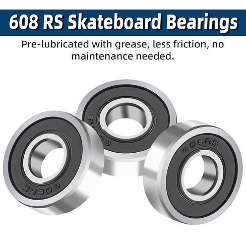 40 Pcs 608 2RS Ball Bearings – Bearing Steel and Double Metal Sealed Miniature Deep Groove Ball Bearings (8mm x 22mm x 7mm) in Kuwait