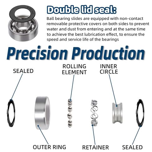 40 Pcs 608 2RS Ball Bearings – Bearing Steel and Double Metal Sealed Miniature Deep Groove Ball Bearings (8mm x 22mm x 7mm) in Kuwait