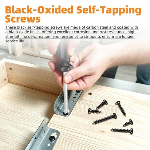 520Pcs M3 Self Tapping Screws Kit, Black Phillips Pan Head Self Tapping Wood Screws Assortment, Carbon Steel Small Screws Set for Wood, Plastic, Soft Metal, Furniture Repair & DIY Projects in Saudi Arabia
