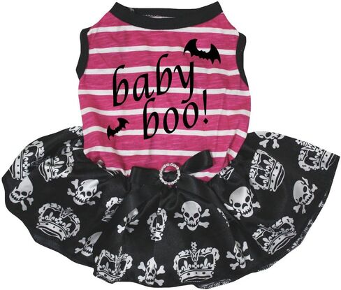Petitebella Baby Boo Bats Puppy Dog Dress (Black/Purple LED, X-Large) in Kuwait