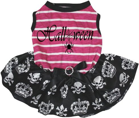 فستان Petitebella Halloween Spider Puppy Dog (برتقالي/يقطين عنكبوت، مقاس XX-Large) in Kuwait