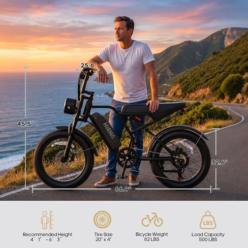 Electric Bike for Adults with Carplay & Android Auto, 1500W Peak 75 Miles 37MPH, 20" Fat Tire Ebike with 7-Speed, 48V Removable Battery, 1080P Front & Rear Dash Cam, Dual Suspension Electric Bicycle in Kuwait