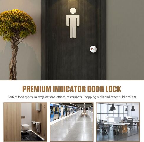 Public Toilet Privacy Indicator Lock Set with Red Green Plastic Indicator, Commercial Bathroom Door Latch for Partition Doors, Privacy Deadbolt Lock for Restroom Use in Kuwait