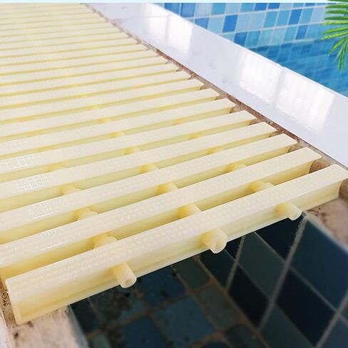 Anti-Slip Swimming Pool Drainage Grating, Splicable Overflow Grate for Outdoor Use, Ideal for Courtyards, Sidewalks, Farms - Durable Bone Color Design in Saudi Arabia