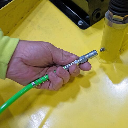 OEMTOOLS 18' Extension Hose with Spring Guard, Green Rubber Grease Hose, 1/8' NPT, 12,000 PSI Burst Pressure, 4,500 PSI Max Working Pressure, Kink Resistant, Automotive & Industrial Use in Kuwait