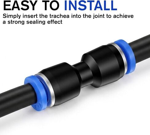 2 PCS PC4-M6 Pneumatic Straight Fitting and 10PCS Plastic Push to Connect Straight Union Tube Fitting Compatible with PTFE Pipes an Outer Diameter of 4mm, M6 Thread, Suitable for 3D Printers in Kuwait