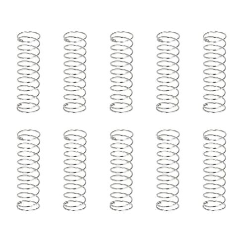 uxcell 10Pcs Compression Springs, 0.2mm Wire Diameter x 3mm OD x 10mm Length 304 Stainless Steel Extension Spring Ballpoint Pen Pressure Springs for Shop Home Repairs, Silver in Kuwait