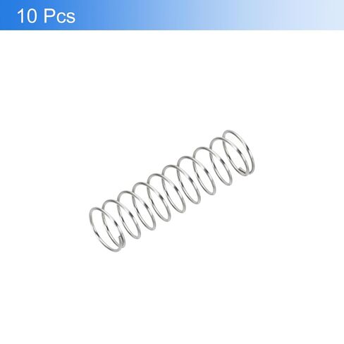uxcell 10Pcs Compression Springs, 0.2mm Wire Diameter x 3mm OD x 10mm Length 304 Stainless Steel Extension Spring Ballpoint Pen Pressure Springs for Shop Home Repairs, Silver in Kuwait